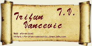 Trifun Vančević vizit kartica